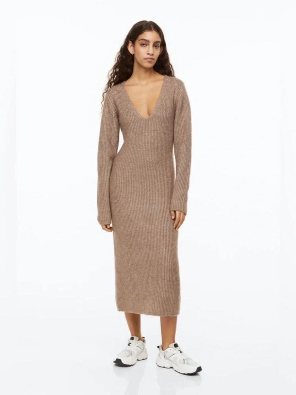 H&M Taupe Long Sleeve Dress